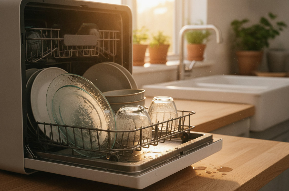 Why Your Countertop Dishwasher Leaves Dishes Streaky